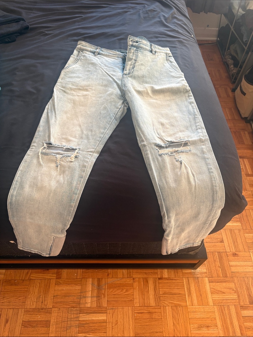 Zanerobe Light Blue Distressed Relaxed Jeans